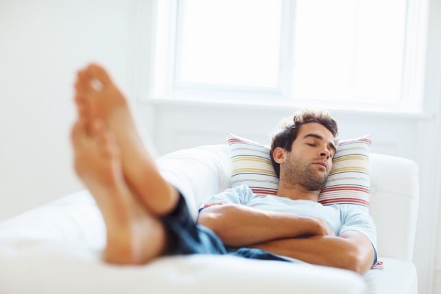 napping on the couch