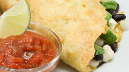 Salsa, Black Bean and Avocado Omelet for Two
