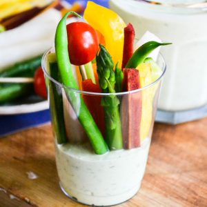 Green goddess veggie dip cups