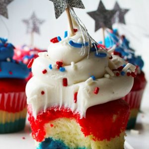 Memorial Day Picnic Red White and Blue Cupcakes