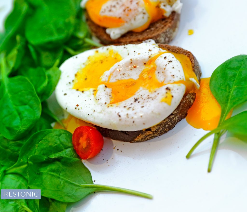 Start Your Day with a High protein breakfast - eggs and spinach on toast