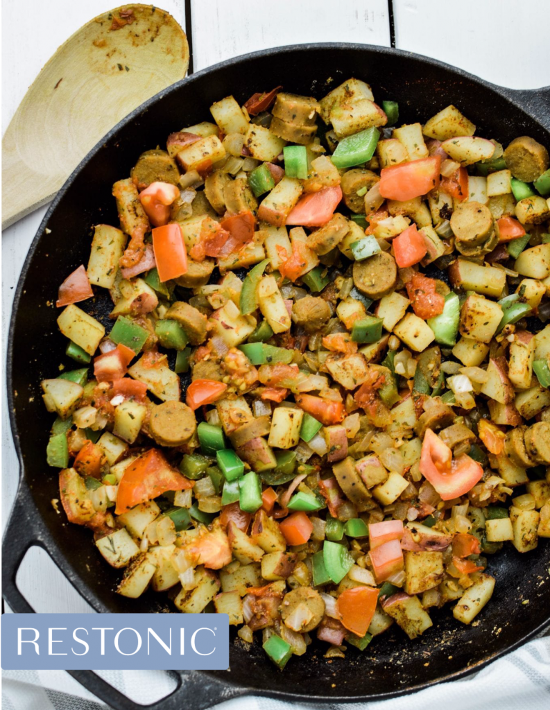 Healthy Breakfast vegan sausage breakfast skillet