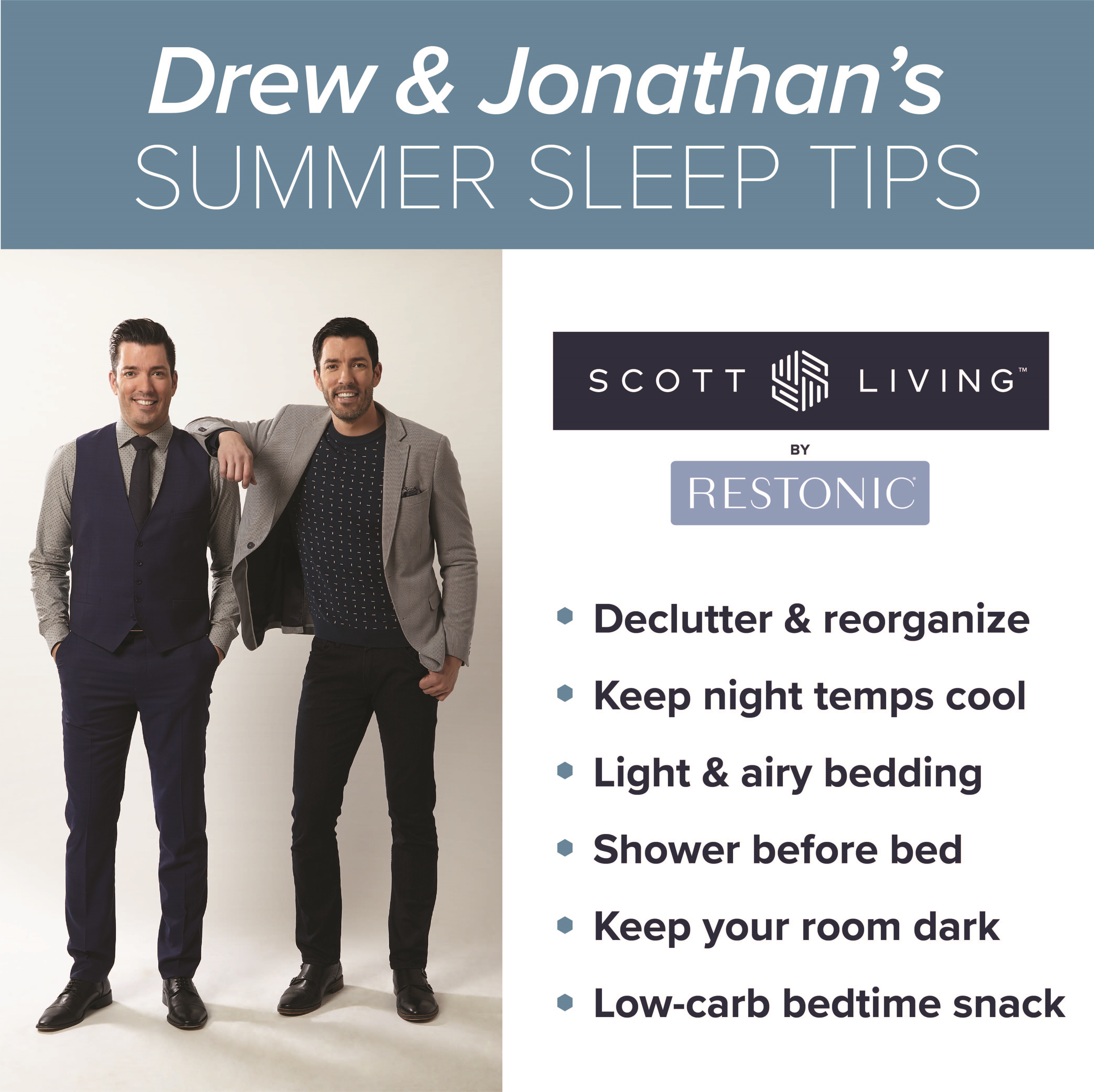 drew and Jonathan Scott summer sleep tips