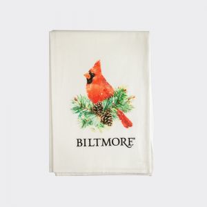 Deck the Halls Cardinal Tea Towel