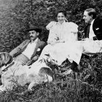 George Vanderbilt with Adele and Jay Burden June 1896 with dog